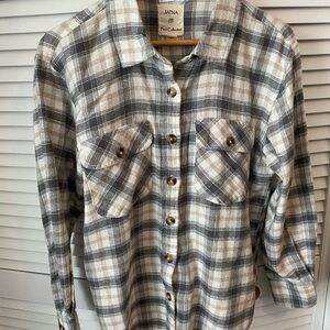 Japna Gray Plaid Top